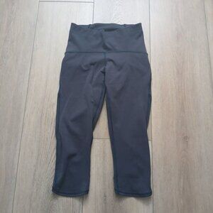 Lululemon High Rise Crop Leggings Size 4 Navy Mesh Panel Yoga Pants 12.5"x25"